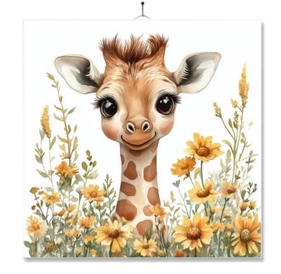 Tegel Met Opdruk | Giraffe | Cadeau | Inclusief Geschenkdoos | Standaard | Ophangsysteem