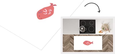 Keukenloper - Loper keuken - Vis - Rood - Pastel - 120x60 cm - Keukenloper vinyl