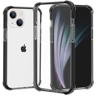 ShieldCase Bumper shock case geschikt voor Apple iPhone 14 hoesje - Doorzichtig hoesje met gekleurde randen - Schokbestendig - Transparant / zwart