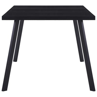 vidaXL - Eettafel - 160x80x75 - cm - gehard - glas - zwart