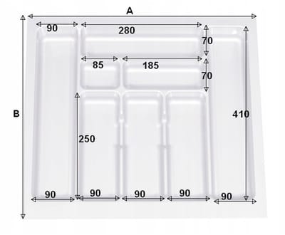 Merkloos Bestekbak 60cm Wit - 535x490mm