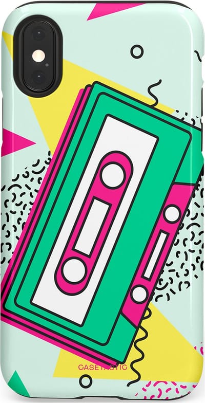 Casetastic Hoesje Geschikt voor Apple iPhone X/Xs - Stijlvolle Beschermende Duo-layer Case - Retro 80s muziek