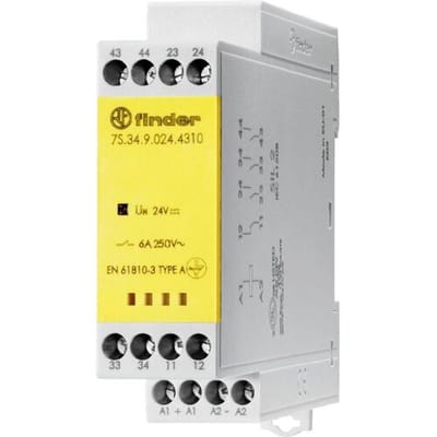 Finder 7S.34.9.024.4310 Relais Schakelstroom (max.): 6 A 1x NC, 3x NO Piece 1 stuk(s)
