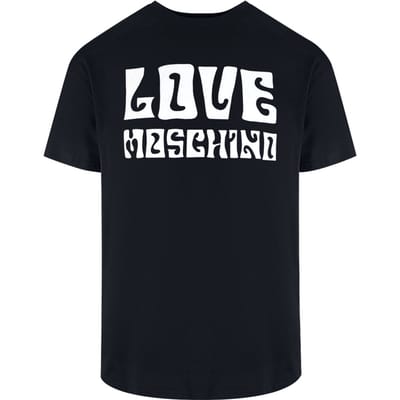 Love Moschino Groovy Logo Zwart T-shirt