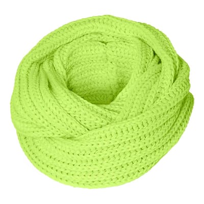 Apollo - Feest snood gebreid - Carnaval snood - Fluor geel - one size - Colsjaal - Carnaval accessoires - Party