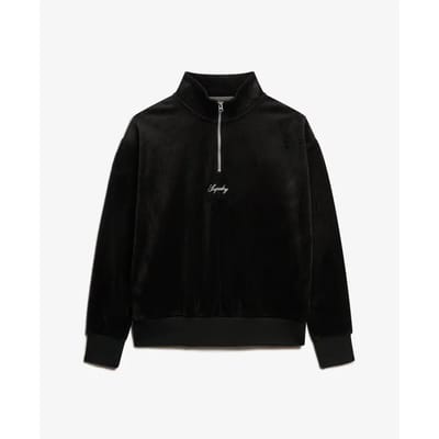 Dames sweatshirt met 1/2 rits van velours Superdry Country Club
