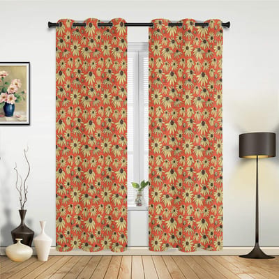 Chrysant Cartoon Raamgordijn Modern Europees Stijl Gordijnen voor Slaapkamer Woonkamer Achtergrondgordijn 135W x 60H(cm) x1