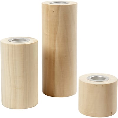 Kandelaars, H: 14,5+9+6,5 cm, gatgrootte 2,3 cm, 3 stuk/ 1 doos