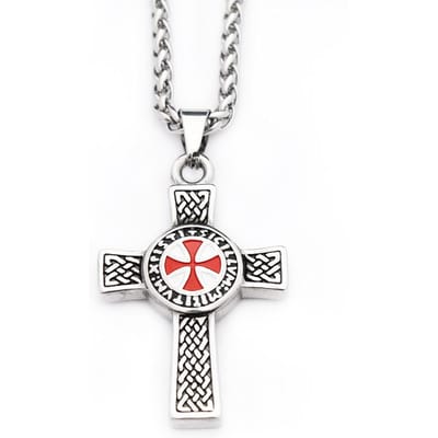 Vintage Mode Roestvrij Staal Kruis Schild Druppel Hanger Kettingen Voor Mannen Vrouwen Noordse Keltische Knopen Ketting Amulet Sieraden