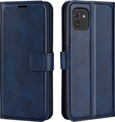Coverup Hoesje - Geschikt voor Samsung Galaxy A03 Hoesje - Coverup Deluxe Book Case - Blauw