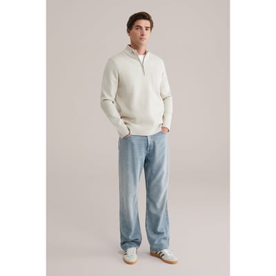 WE Fashion Halfway Zipper Light Grey Taglia: XXL | Maglioni a maglia Outlet | Uomo | Grigio