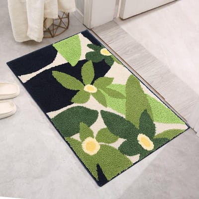Dopaminessen Moss Flocking Badkamer Antislip Mat Absorberende Vloermat Deurmat Antislip Vloermat Slaapkamerkleed 40x60cm black