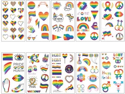 Regenboog Hart Tijdelijke Tattoos voor LGBT Pride - Waterdichte Nep Tattoo Stickers