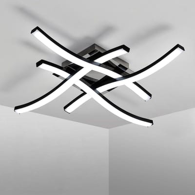 Riserva LED Plafondlamp Modern Design - 24W - 2700 lm - 6500K Koel Wit - Zwart - Moderne Plafonnière voor Woonkamer, Slaapkamer, Keuken en Eetkamer