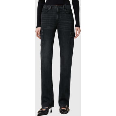 AllSaints Hollis Cargo Bootcut Washed Black Taglia: W25 | Pantaloni larghi Outlet | Donna | Nero