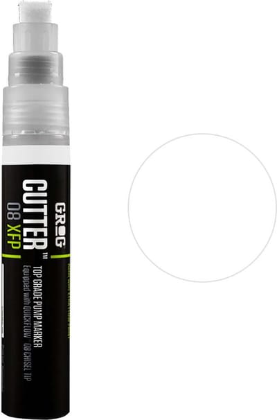 Grog Cutter 08 XFP - Verfstift - Beitelpunt van 8 mm - hooggepigmenteerde verf op alcoholbasis - Bogotà White