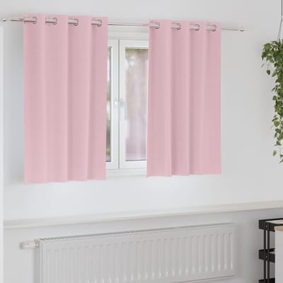 vidaXL Zwart-out Gordijnen met Ringen 2 st Babyroze 140 x 140 cm