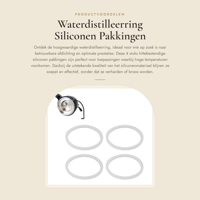 Dailygoods- Waterdistilleerring 4 Stuks - Hittebestendige Siliconen - Afdichtingsring - Effectieve Afdichting - Optimale Prestaties - Hoge Temperatuur Weerstand - Afdichtring