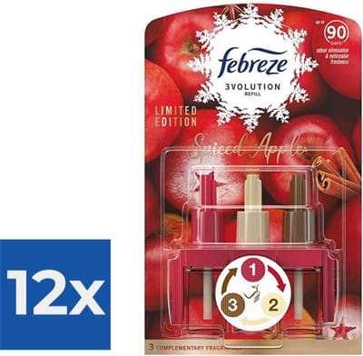 Ambi Pur Electric Luchtverfrisser Navulling 3volution - Spiced Apple 20 ml - Voordeelverpakking 12 stuks