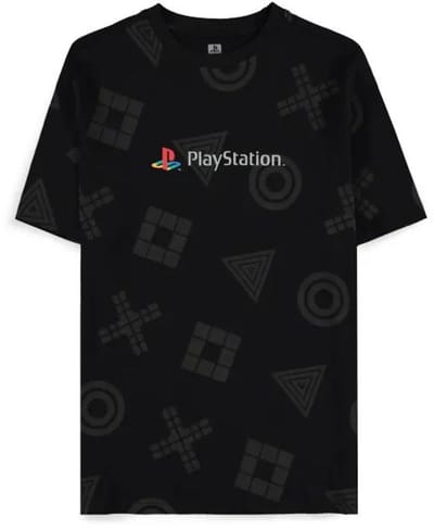 Playstation - Gaming T-shirt - PlayStation - Logo All Over Print - S tot XXL - voor Mannen - zwart