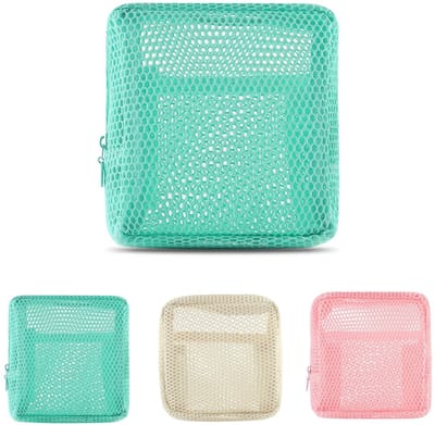Dailygoods- Cosmetische Tas Klein - Make Up Tas met Rits - Opbergtas voor Lippenstift - Reisaccessoires Organizer - Mesh Design - Fris Ontwerp - Make-uptas