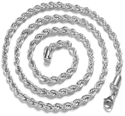 Zilveren Ketting met Gewikkeld Patroon - 3mm - 925 Sterling Zilver - Ketting Heren Dames - Papa Cadeau Voor Mannen - Vaderdag