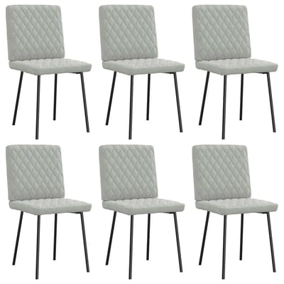 vidaXL Eetkamerstoelen 6 st fluweel lichtgrijs