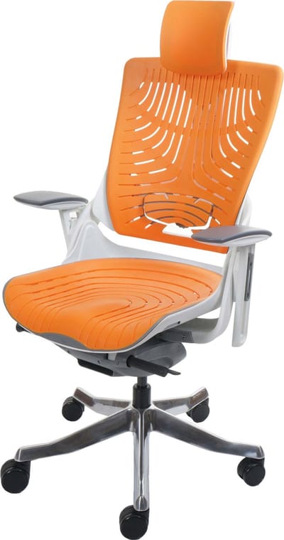 Bureaustoel MERRYFAIR Wau 2b, bureaustoel draaistoel, harde kuip, ergonomisch ~ oranje