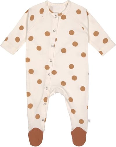 Lassig Pyjama With Feet - GOTS Big Dots - Milky - MT. 50/56
