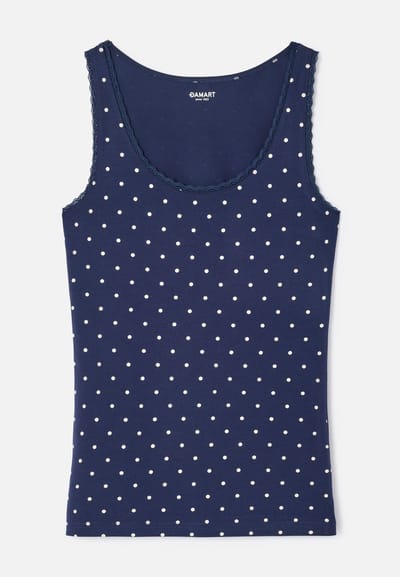 Damart - Tanktop Essential elastisch jersey breisel - Dames - Blauw - 38-40 (S)