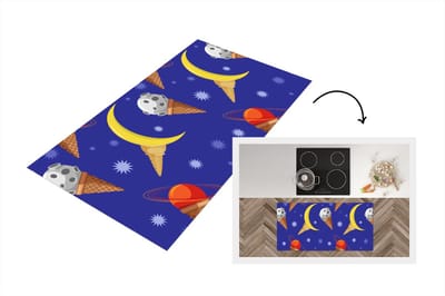 Keukenloper - Loper keuken - Planeten - IJshoorntjes - Patronen - 120x60 cm - Keukenloper vinyl