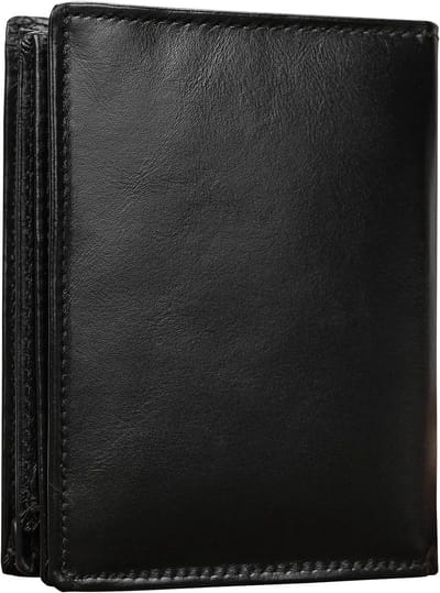 RFID Protection Leather Wallet, Genuine Leather Wallet for Men and Women, Business Wallet, Stand Format for 12 Cards - ShopVlot