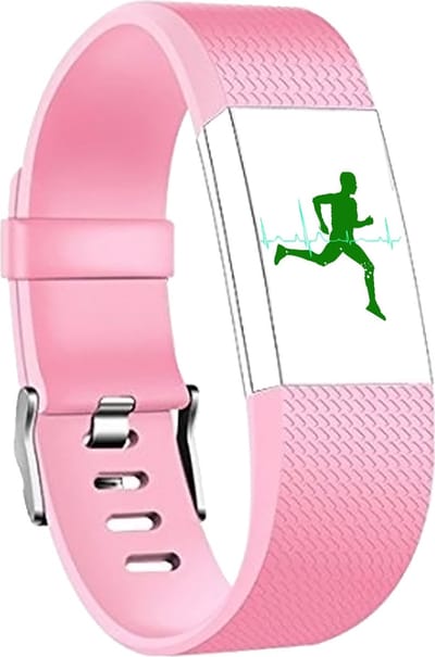 By Qubix - Compatible Fitbit bandje - Geschikt voor fitbit Charge 2 sportbandje - Maat: Large - Lichtroze - Horlogeband - smartwatchbandje