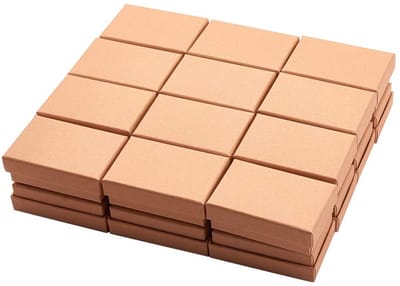 Allecto - Sieradendoosjes - Kraft Katoen - Perfect voor Geschenken - 8x5x2.5cm - Gevuld met Spons - Voor Ringen en Oorbellen