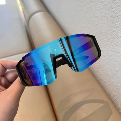 Lunettes de Sport Extérieur Lunettes de Soleil Populaires Punk Ski Coupe-vent Ombrage Femmes Pour Hommes Luxe Designer Vintage Lunettes de Soleil Qualité Professionnelle blue