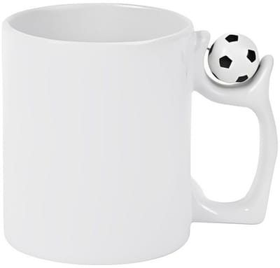 330ml (11oz) Voetbal Mok – Unieke Beker met Voetbalhandvat – Perfect Cadeau voor Voetbalfans