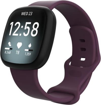 By Qubix - Compatible Fitbit bandje - geschikt voor Fitbit Versa 3 & 4 / Sense 1 & 2 Sportbandje - Paars - Maat: S/M Smartwatchbandje bandje Armband Polsband Strap Band Watchband