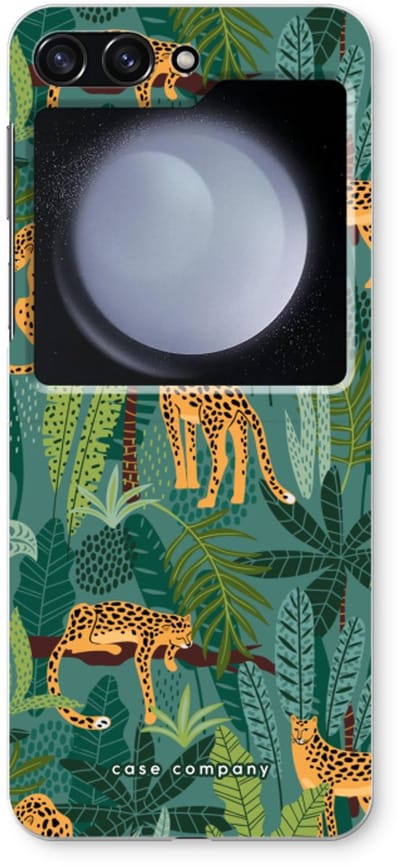 Case Company® - Hoesje geschikt voor Samsung Galaxy Z Flip5 hoesje - Luipaard 2 - Soft Cover Telefoonhoesje - Bescherming aan alle Kanten en Schermrand