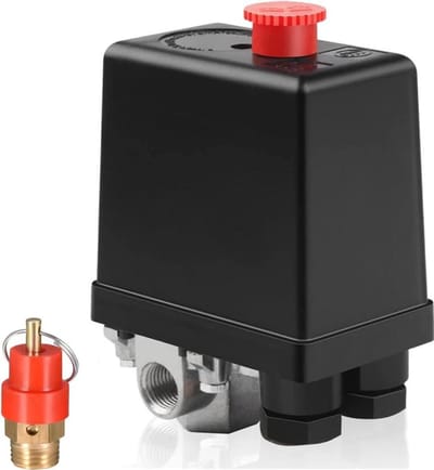 220V drukschakelaar Geschikt voor luchtcompressor, 4-gats drukschakelaar, multifunctionele drukschakelaar/regelklep Geschikt voor snelle drukontlasting.