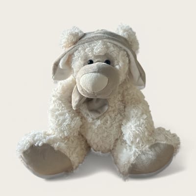 Unique Living knuffel beer wit H30 cm