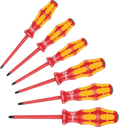Schroevendraaierset 6-delig - Handgereedschap Set - Veilig Klussen - Geïsoleerde VDE Bladen - 6 Stuks - Multicolor