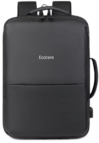 Ecorare Rugzak 39L Zwart - Waterdichte Laptoprugzak voor 15 inch Laptop - PU leer & Nylon - USB-aansluiting - Heren & Dames