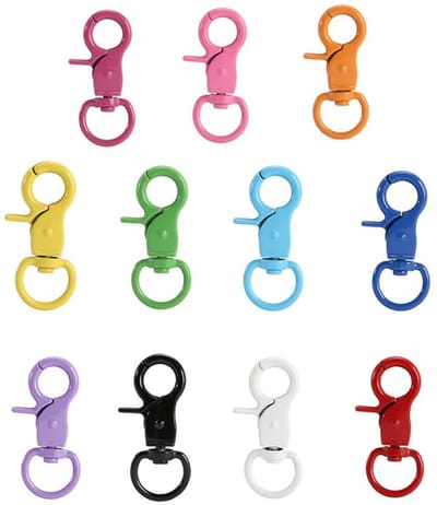 Dailygoods - 22 stuks sleutelhangers met karabijnhaak lobster karabijnhaak klein voor sleutelhanger auto roestvrij staal mini karabijnhaak