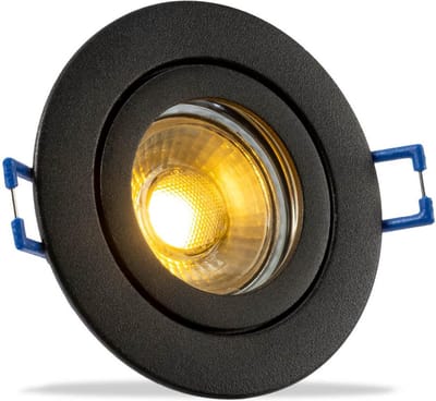 IP44 LED Inbouwspot Skylar - badkamer of buiten - Ronde spot - Zwart - Extra Warm Wit - 2700K - 2.7 Watt - Philips