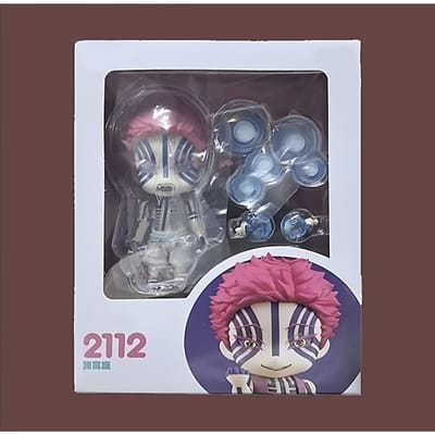 GSC Nendoroid 2112 Demon Slayer Akaza Q Versie 3 Gezichtswisseling Actiefiguren Anime Verzamelbeeldje Speelgoed Bureau Ornament Jongens Cadeau gray
