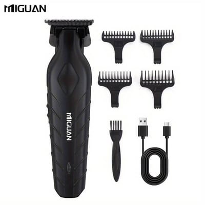 Krachtige Miguan Tondeuse - Keramische Trimmer - Usb-Oplaadbare Scheerapparaat voor Gezichtshaar, Hoofdhaar en Lichaamshaar - Perfecte Lichaamshaar Verzorging - Lichtgewicht maar krachtig - Kleur: Zwart