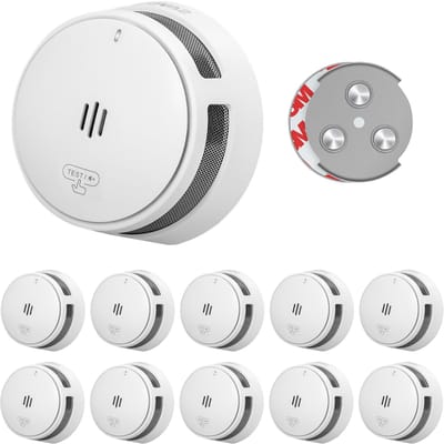 SAVS S10 Rookmelder 10-pack - 10 Rookmelders - 10 jaar batterij - Met magneet montage - Compact design - Voldoet aan Europese norm - Infrarood sensor - Brandalarm zonder boren
