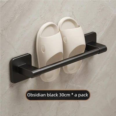 Badkamerslippers Handdoekenrek Niet-geperforeerd Wandmontage Badkamer Opbergrek Handdoekstang Achterdeur Afdruipend Opbergrek gray
