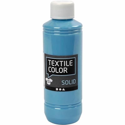 Textielverf Turquoiseblauw – Kledingverf – Stofverf – Textiel Kleurstof – Stoffenverf – Verf Voor Kleding – Textiel Verven – DIY Kleding Verven – Dekkend – 250 ml – 1 Stuk