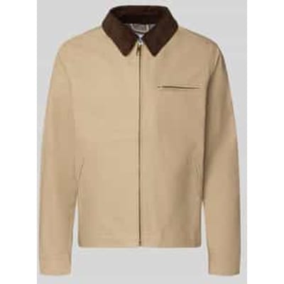 Regular fit jack met platte kraag